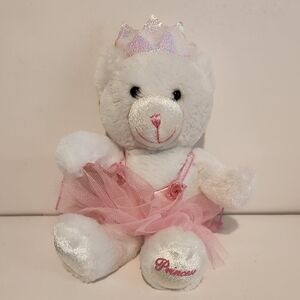 8” DanDee White Bear Princess Plush Stuffed Animal